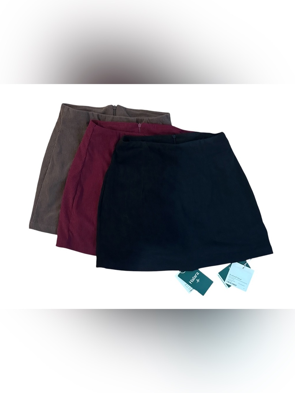HALARA High Waisted 2 in 1 A Line amino Corduroy Casual Skirt Set of 3